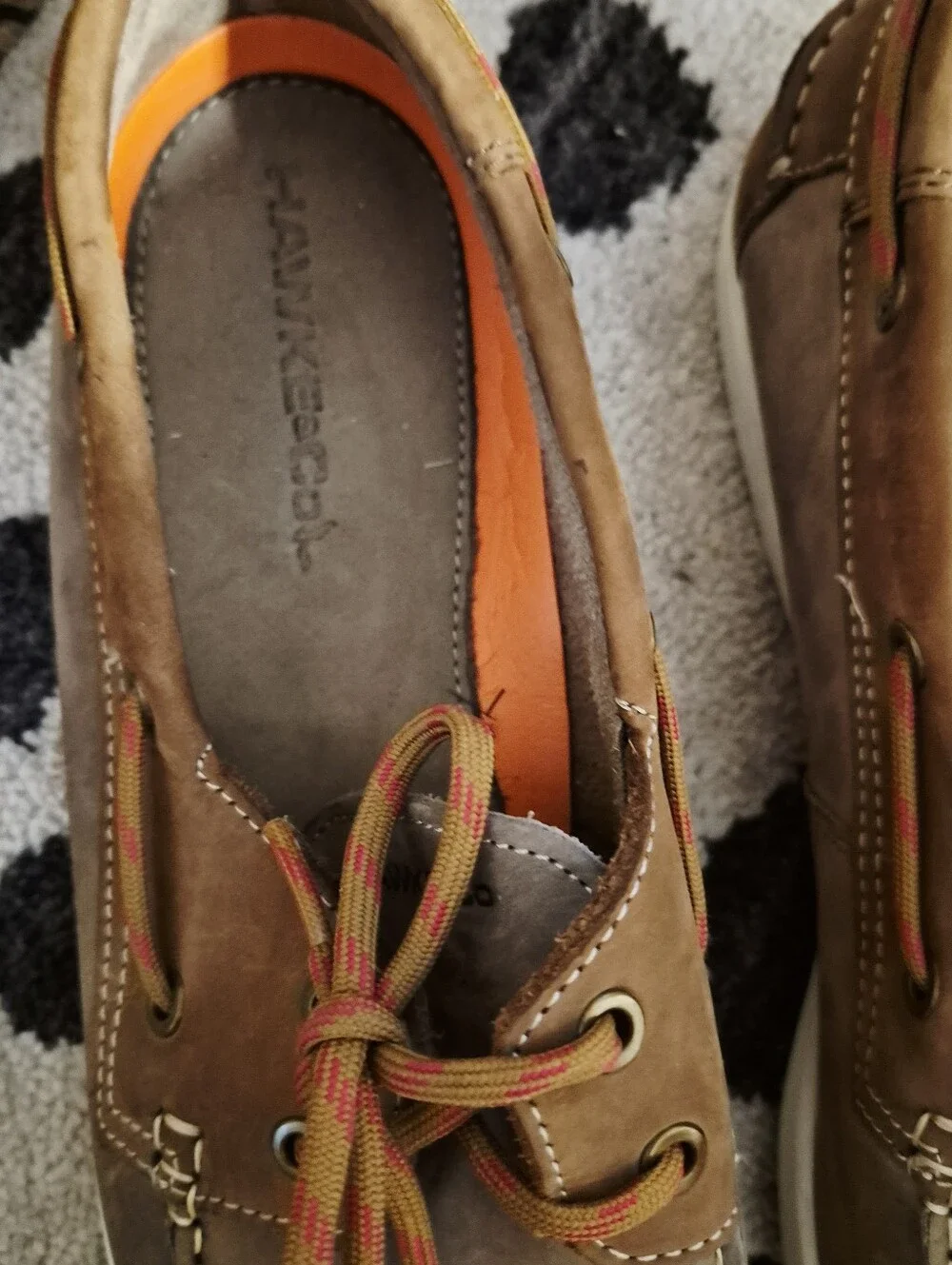 Hawke & Co. Genuine Nubuck LeatherMen's Laced Boat Shoes wCushioned Memory Foam